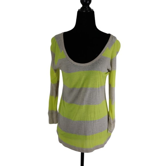 Soft Joie Women's Size XS Apollo Striped Long Sleeve Shirt Top Scoop Neck Rayon - Picture 1 of 5